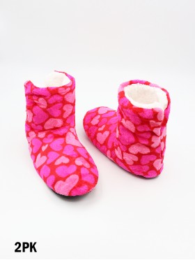 Heart Patterned Women's Light Weight Slipper Socks